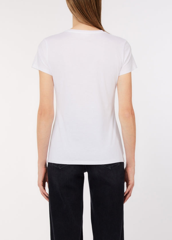 t-shirt con stampa strass WA6493JS923 P9600 LIU JO WHITE 