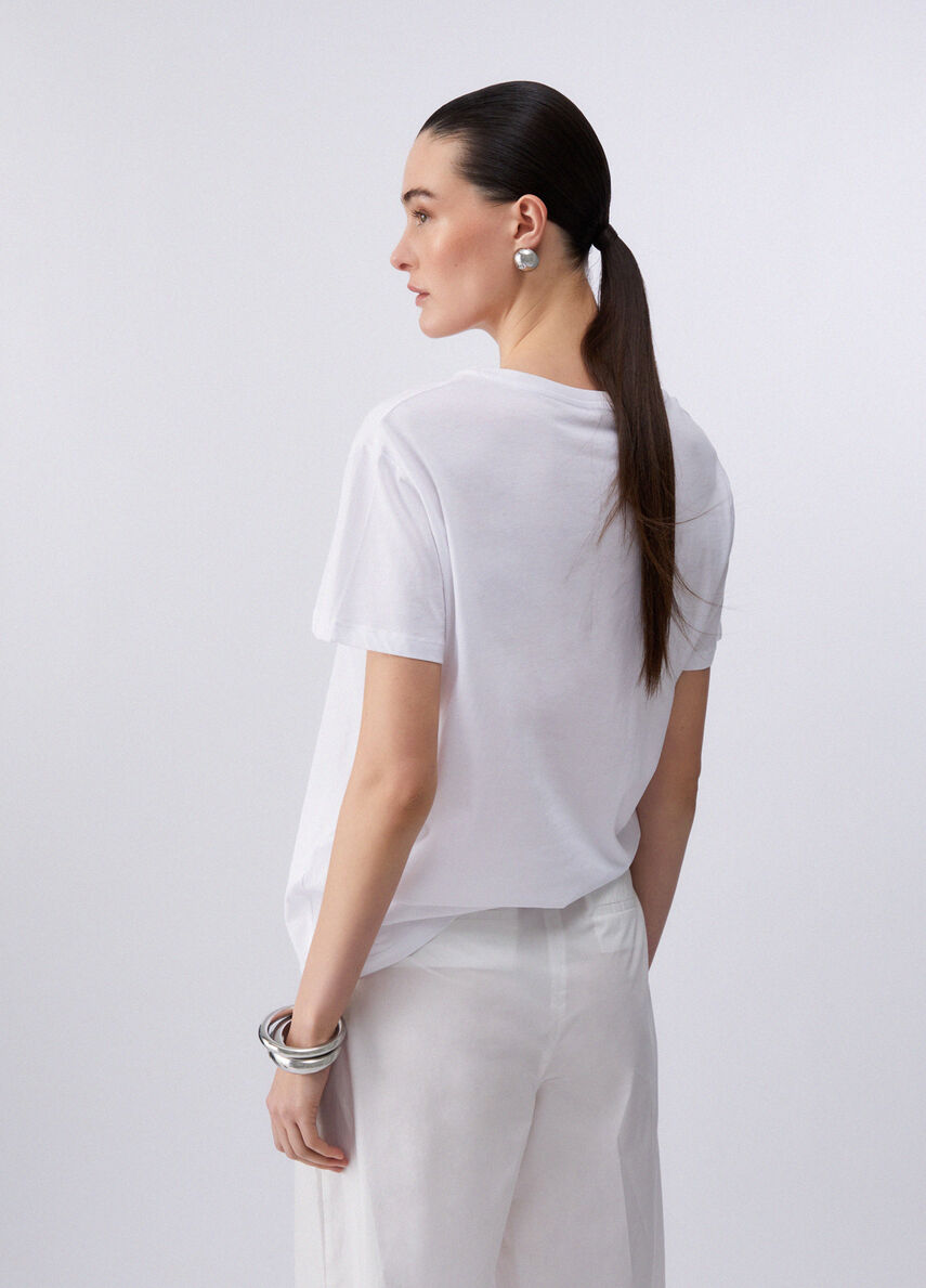 t-shirt con stampa grafica WA6502JS923 P9409 LIU JO WHITE 