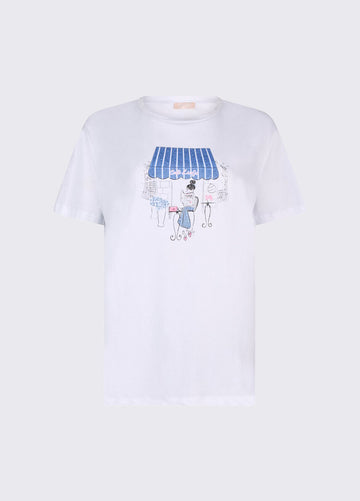 t-shirt con stampa grafica WA6502JS923 P9411 LIU JO WHITE 