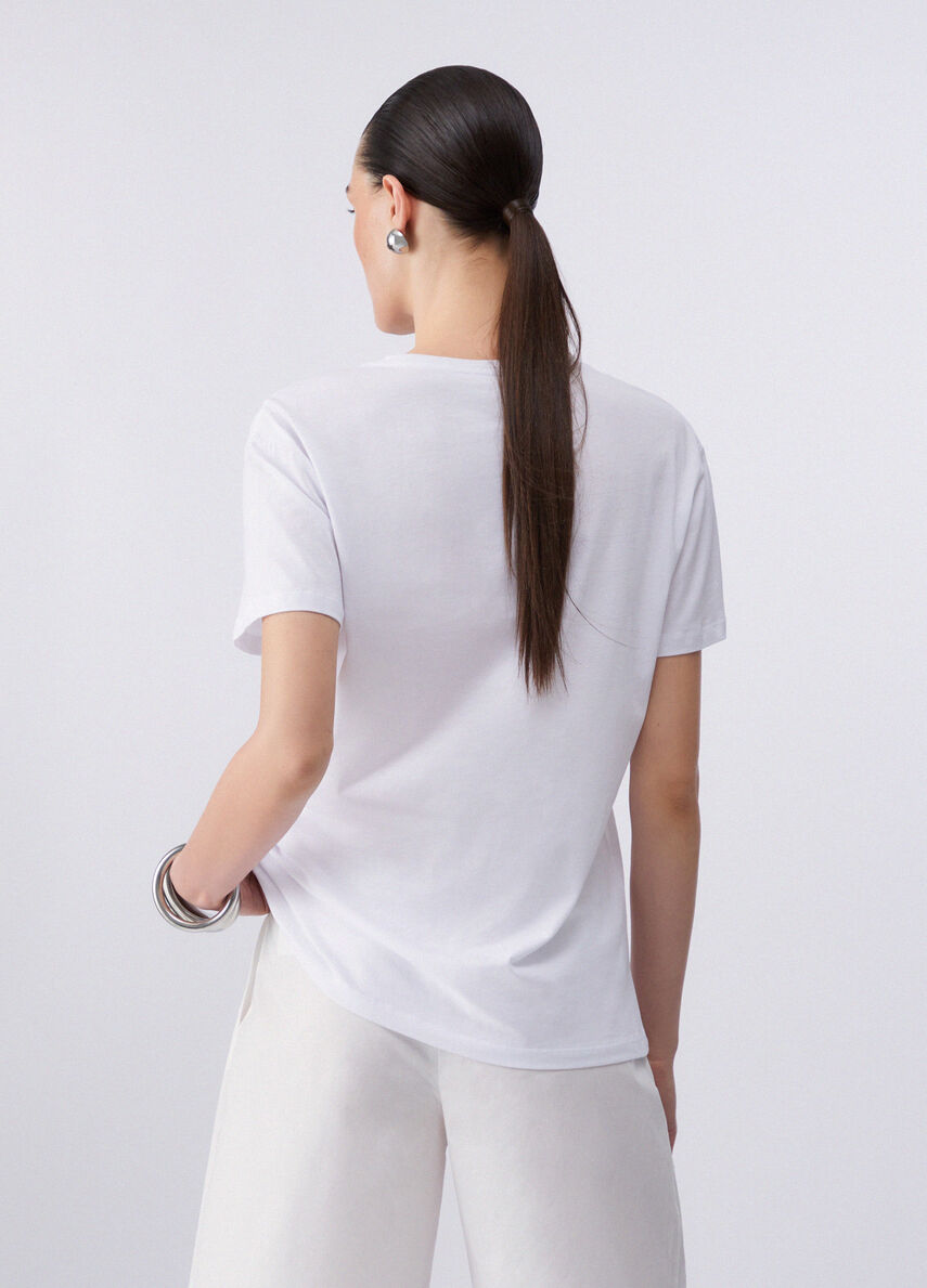 t-shirt con stampa grafica WA6502JS923 P9411 LIU JO WHITE 