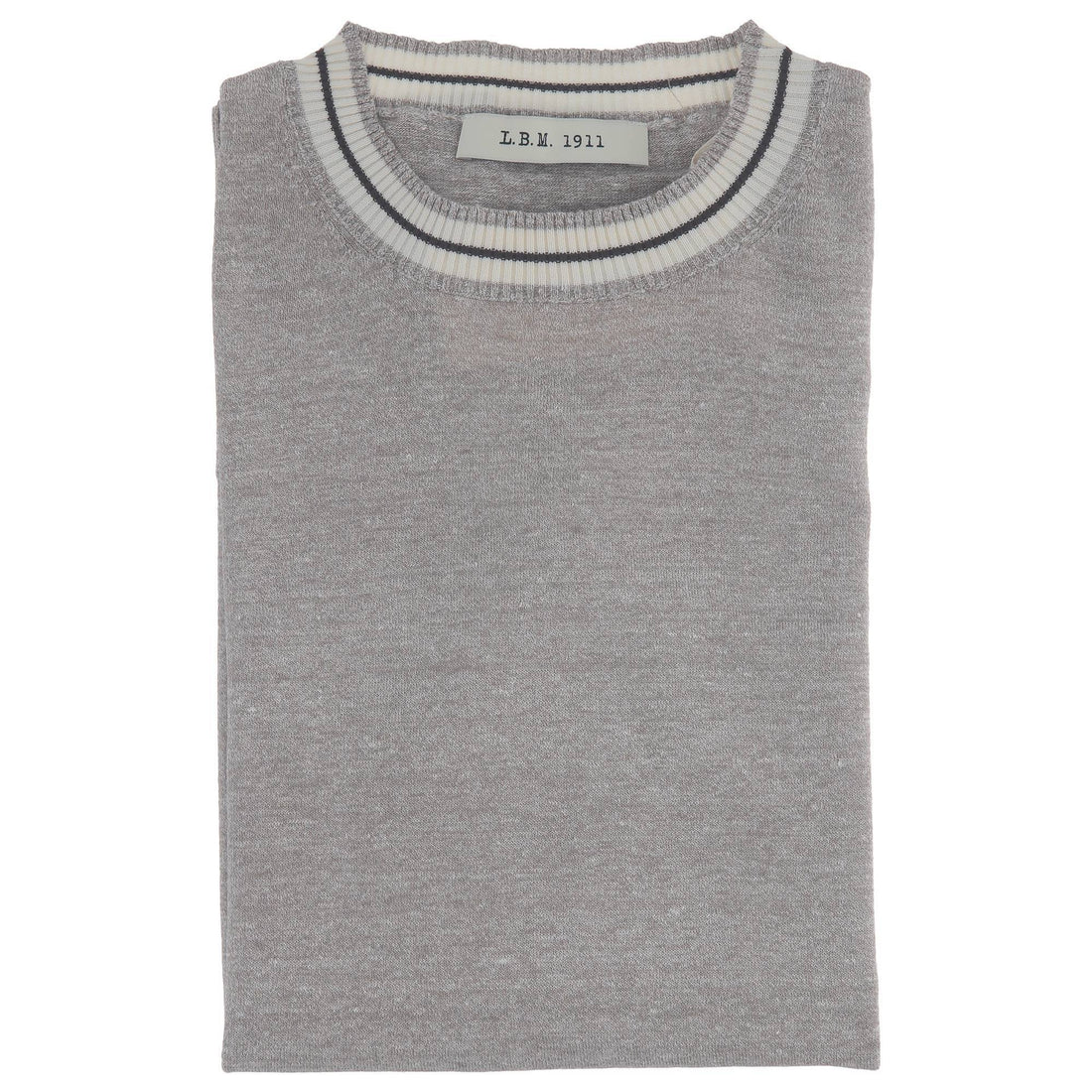 t-shirt in maglia di cotone e lino 6400 69059 03 LUIGI BIANCHI MANTOVA 