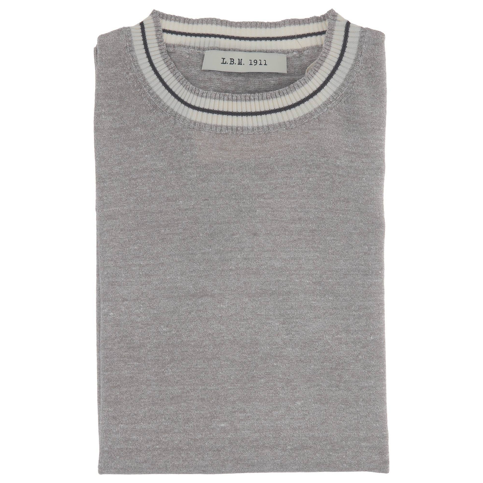 t-shirt in maglia di cotone e lino 6400 69059 03 LUIGI BIANCHI MANTOVA 