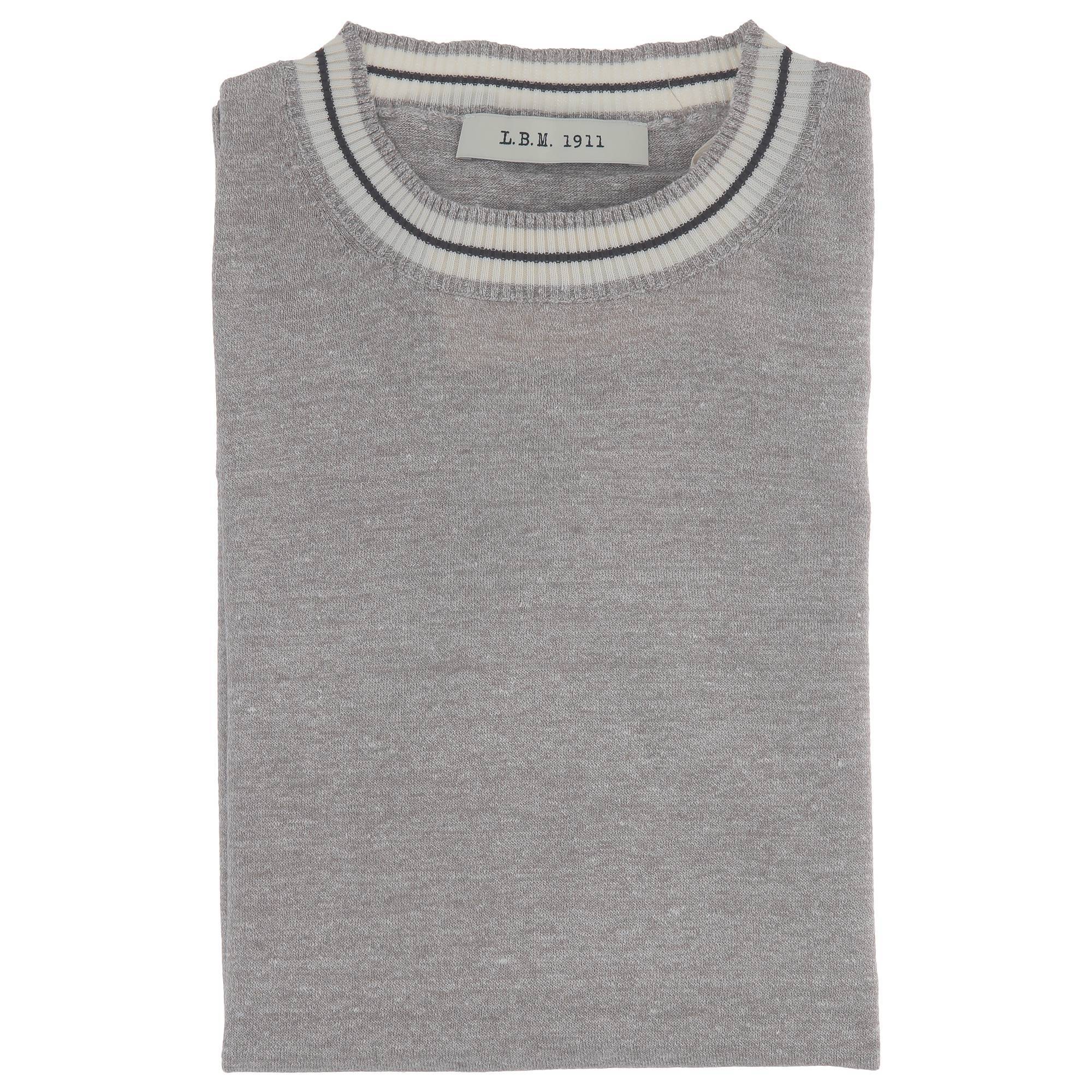 t-shirt in maglia di cotone e lino 6400 69059 03 LUIGI BIANCHI MANTOVA 