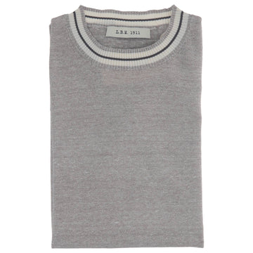 t-shirt in maglia di cotone e lino 6400 69059 03 LUIGI BIANCHI MANTOVA 