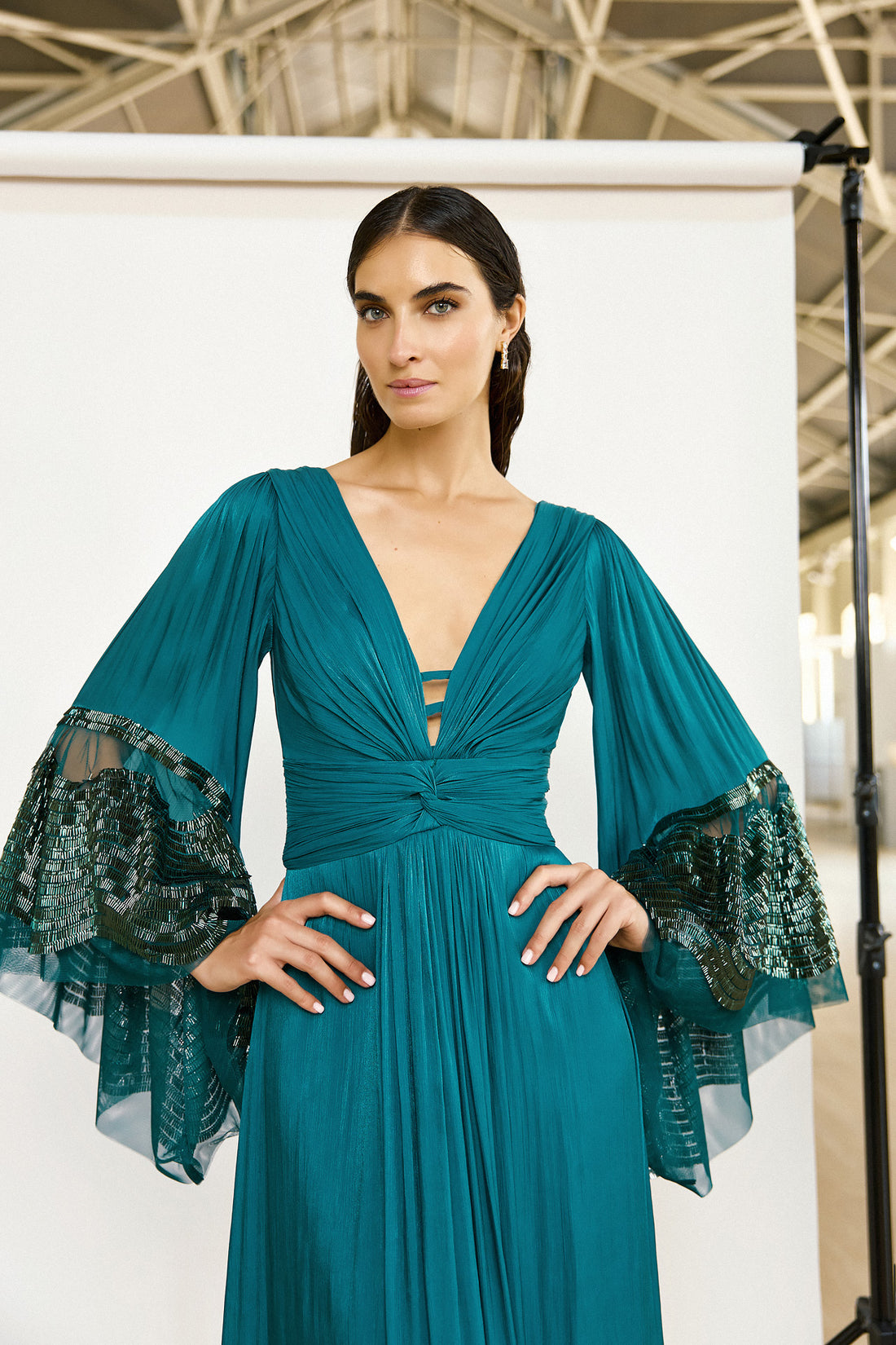 abito con ampio scollo 5294 GREEN MAESTRI 