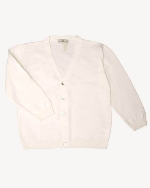 cardigan basico con scollo a V 015138 LATTE MAGLIFICIO DI VERONA 