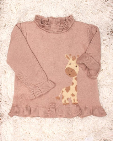 Maglia in puro cotone con giraffa 045522 TRAMONTO MAGLIFICIO DI VERONA 