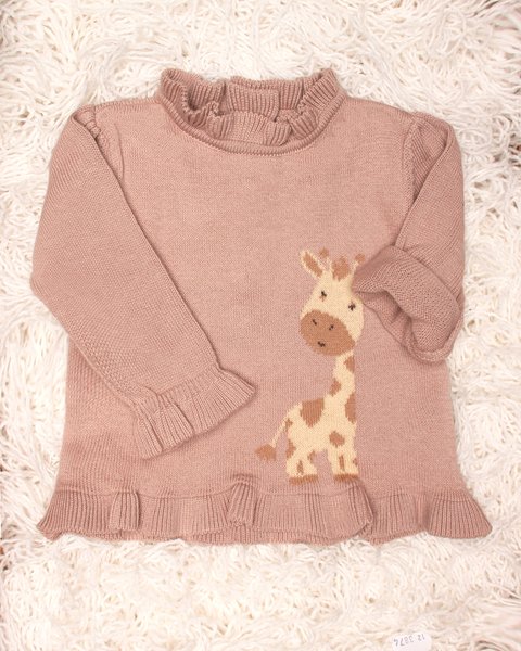 Maglia in puro cotone con giraffa 045522 TRAMONTO MAGLIFICIO DI VERONA 