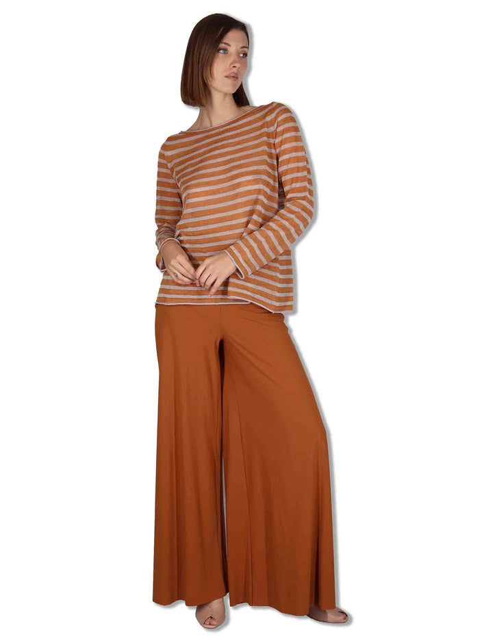 pantalone con gamba a farfalla JH0117 70210 41008 CARAMELLO MALI'PARMI 