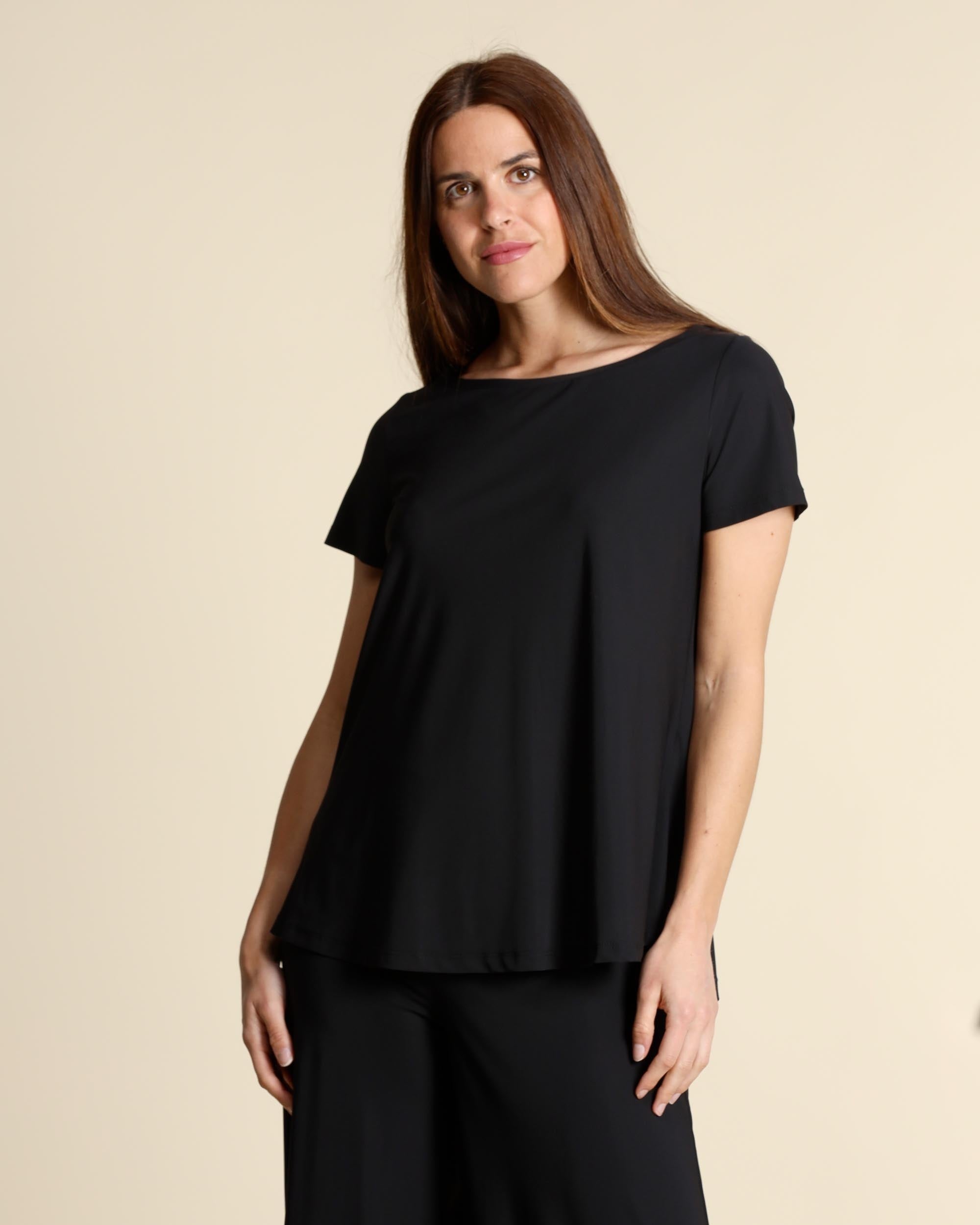 t-shirt in jersey JK0281 70210 2000 NERO BLACK MALI'PARMI 