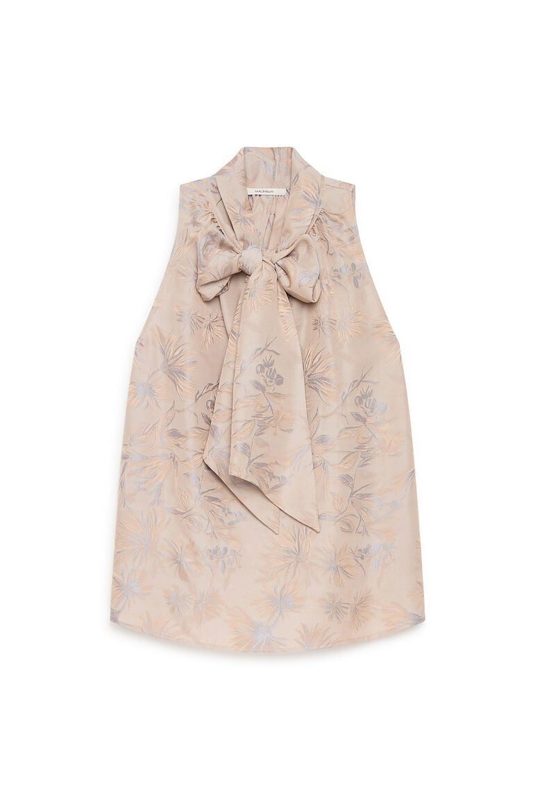 top con fiocco e stampa JP5558 50670 B1296 BEIGE/CELESTE MALI'PARMI 