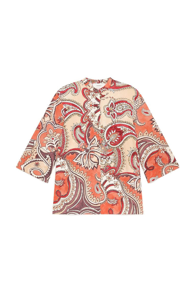 camicia con collo guru JM5575 70671 B3107 SALMONE/BIANCO/M MALI'PARMI 