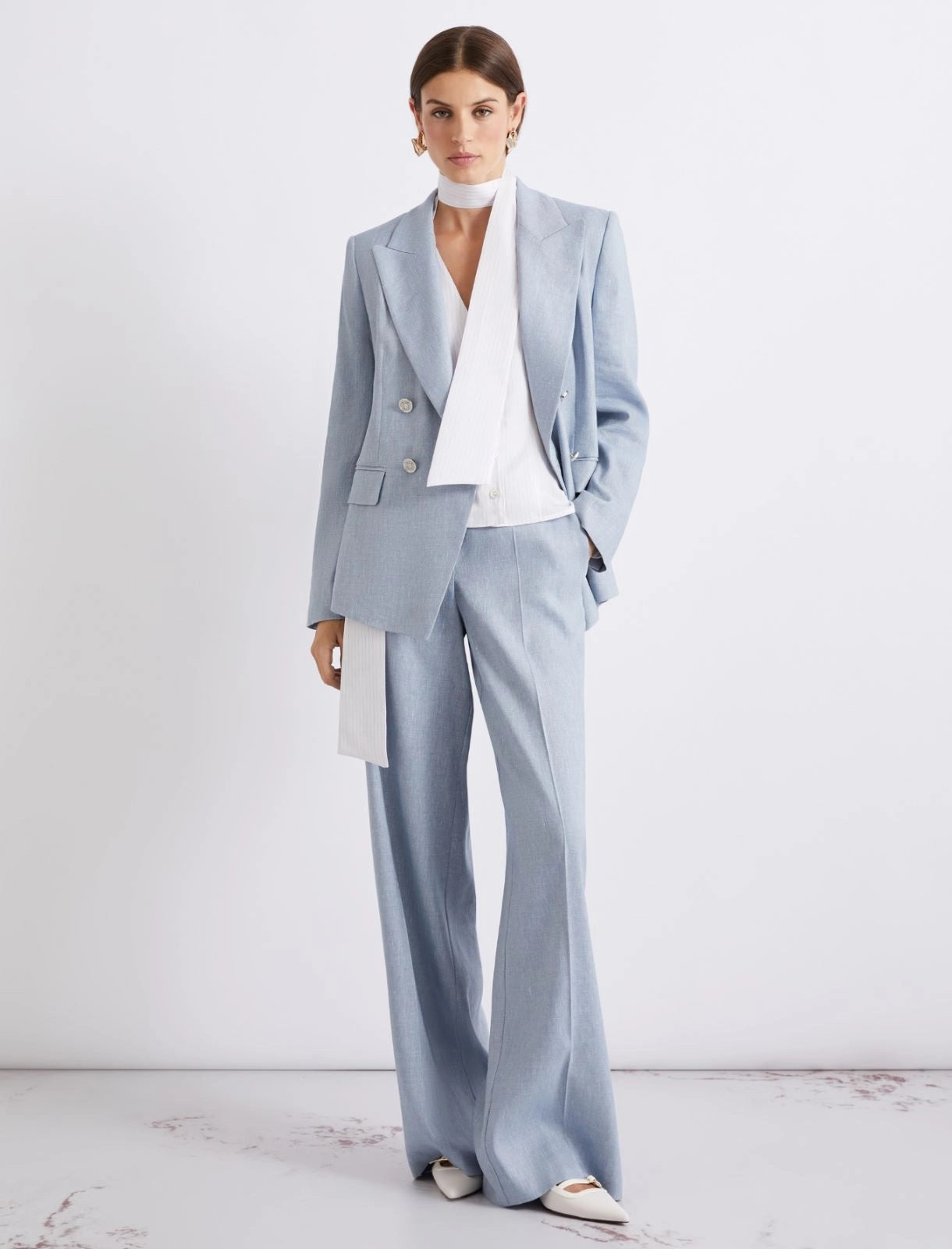 blazer in chevron misto lino MLLBUSSOLA 003 MARella 