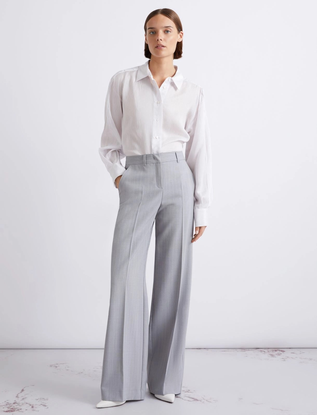 Pantalone dritto in tela stretch malfilé MLLGIUNCHI 001 MARella 