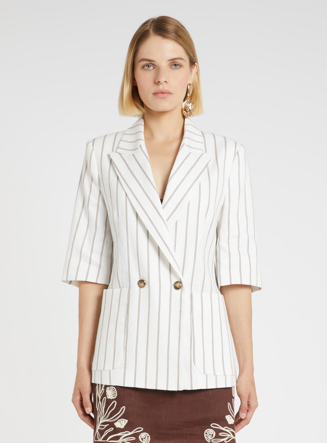 blazer in lino lattè MLLGONDOLA 001 MARella 