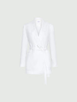 MARella blazer in lino delavè Bianco