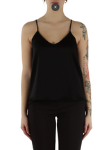 MARella top slip in satin Nero