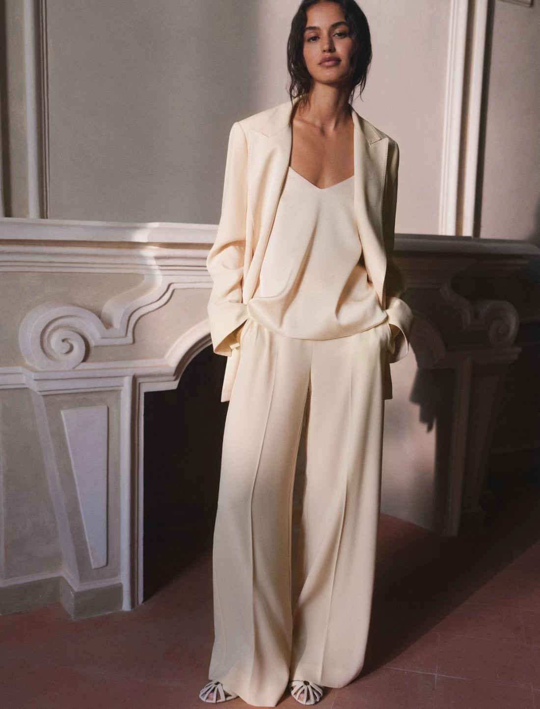 Pantalone ampio in envers satin MLLSTAMPA 001 MARella 
