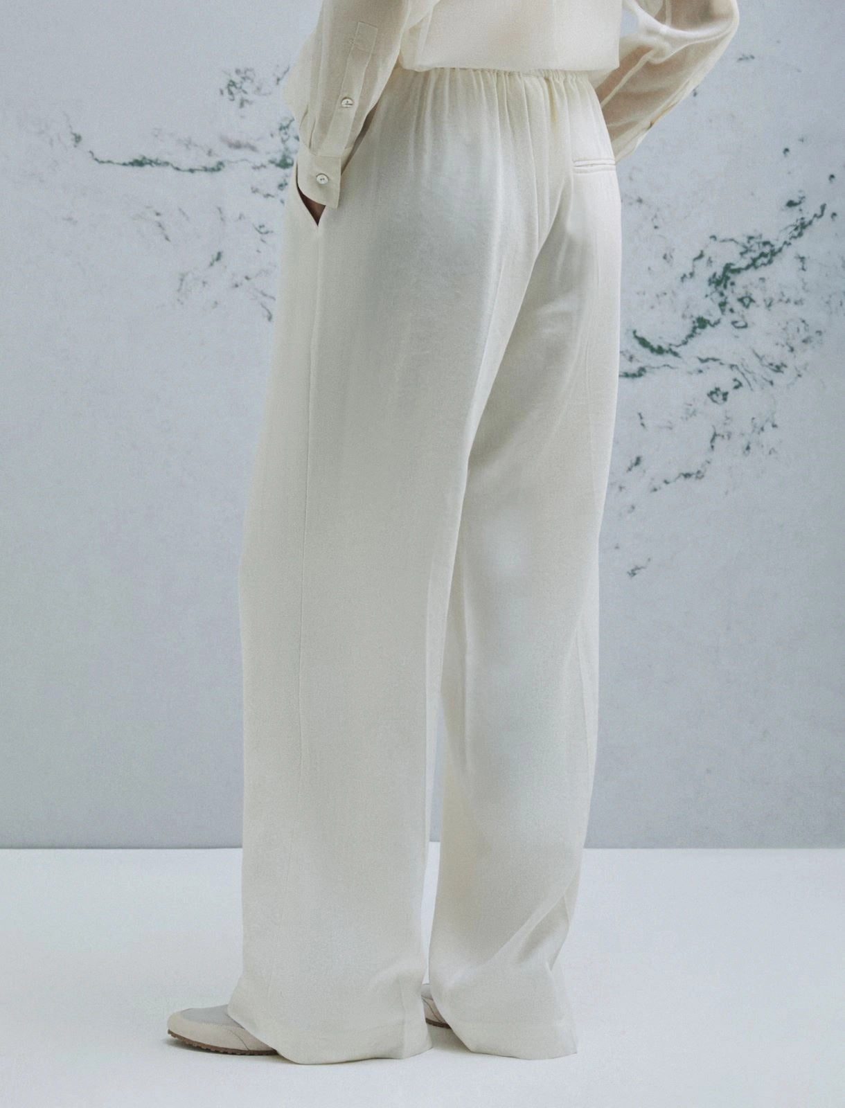 pantalone in lino MLMALLORO 004 MARella MONOCHROME 