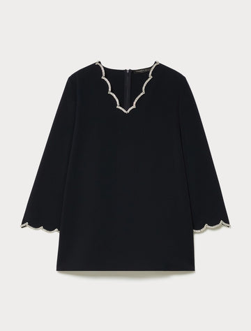 blusa in cady con ricamo MRECRISMA 001 MARINA RINALDI 