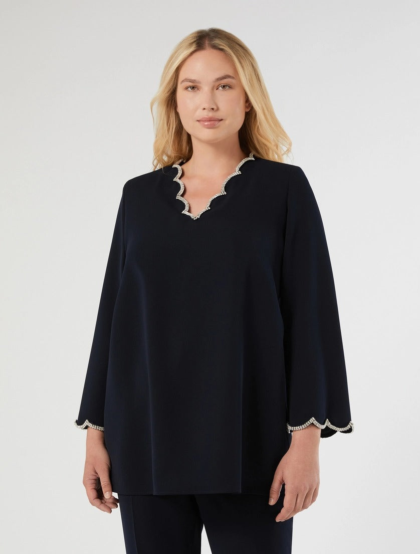 blusa in cady con ricamo MRECRISMA 001 MARINA RINALDI 