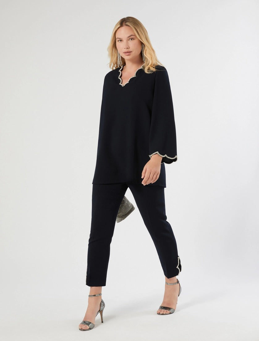 blusa in cady con ricamo MRECRISMA 001 MARINA RINALDI 