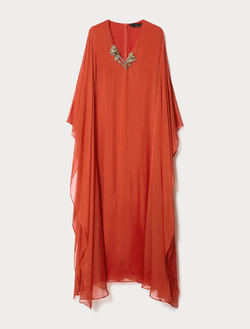 abito caftano in chiffon di seta MREGROLLA 006 MARINA RINALDI 