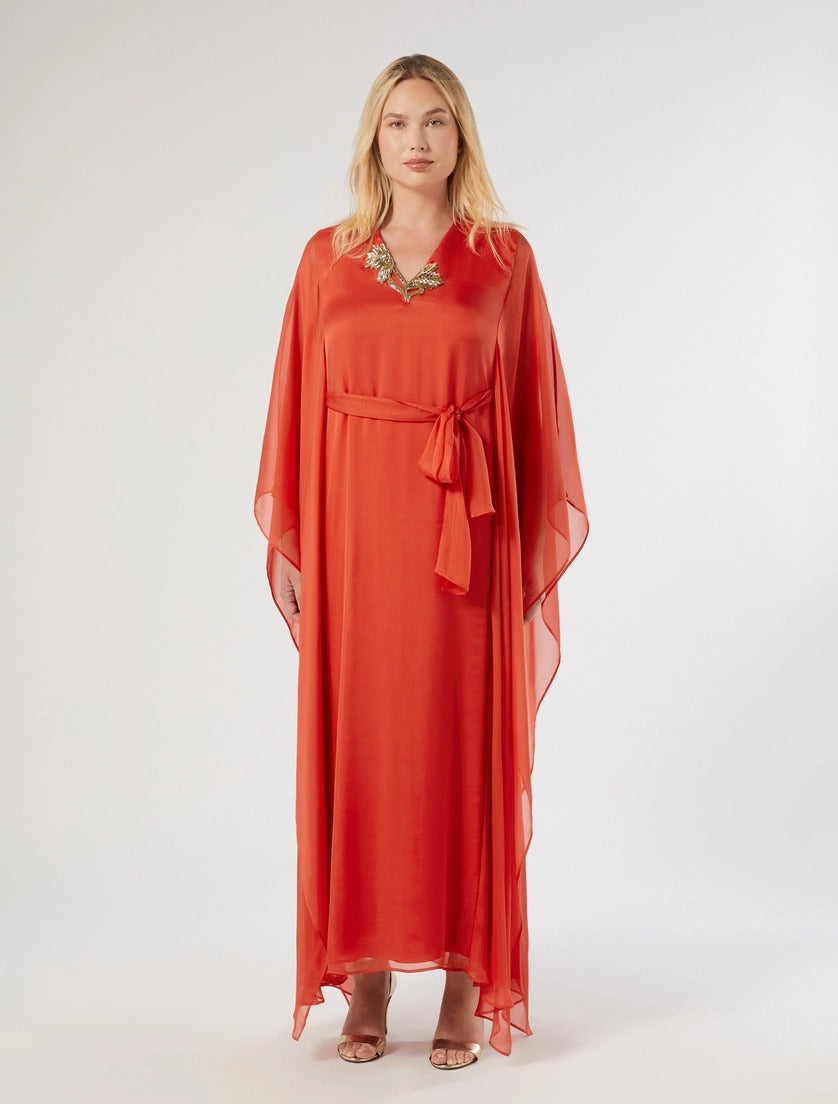 abito caftano in chiffon di seta MREGROLLA 006 MARINA RINALDI 