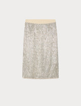 MARINA RINALDI gonna in tulle con pailettes Argento