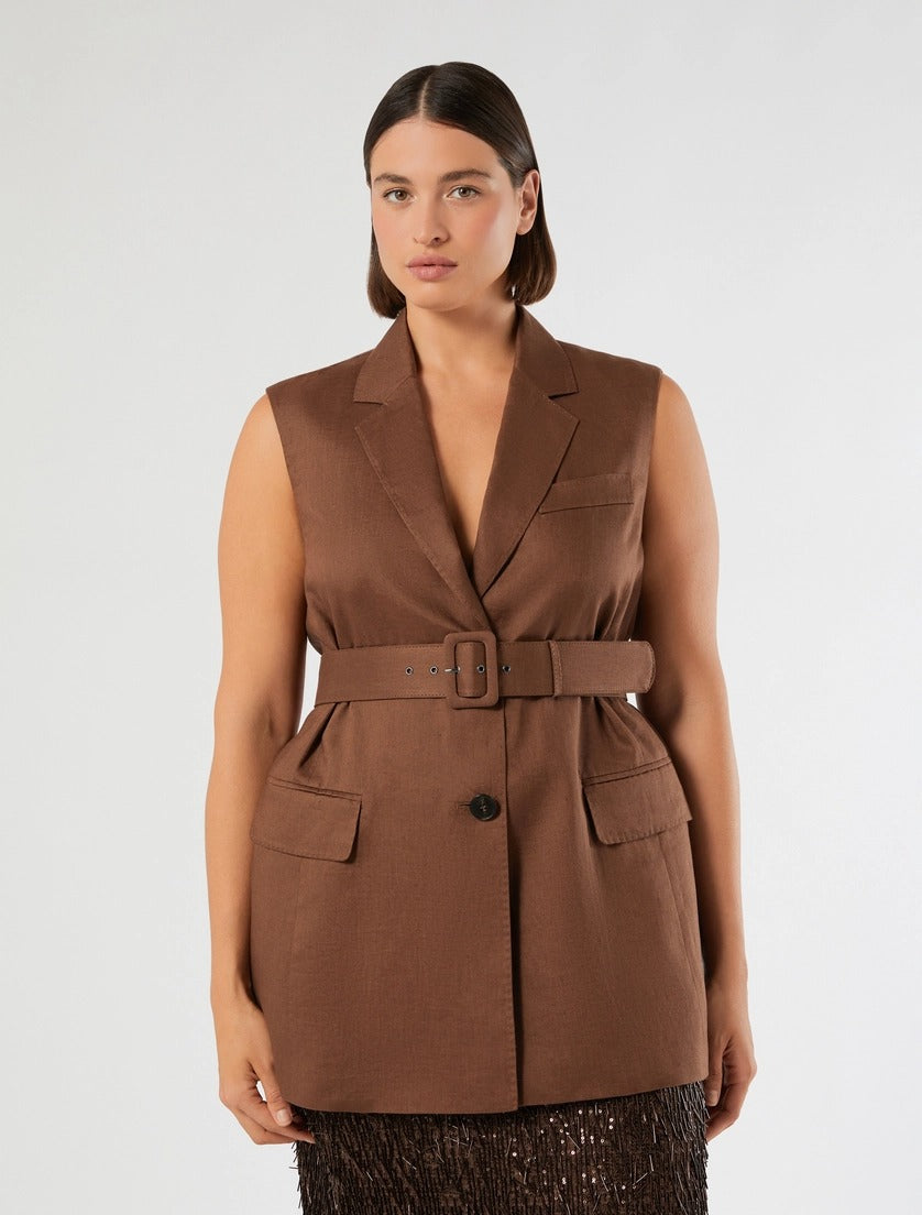 gilet in tela di lino MRNORLI 013 MARINA RINALDI 