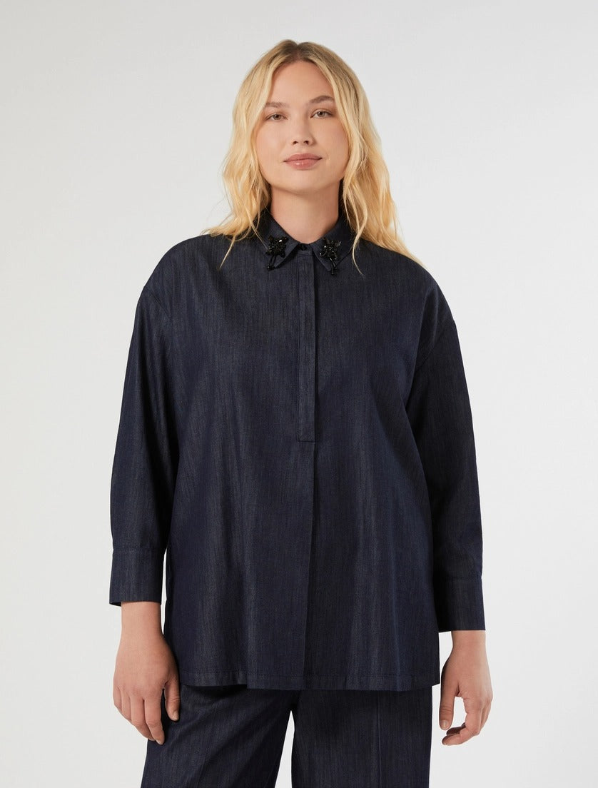 casacca in denim leggero MRVABILE 001 MARINA RINALDI VOYAGE 