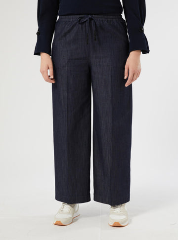 pantalone ampio in denim MRVAGORARIO 001 MARINA RINALDI VOYAGE 