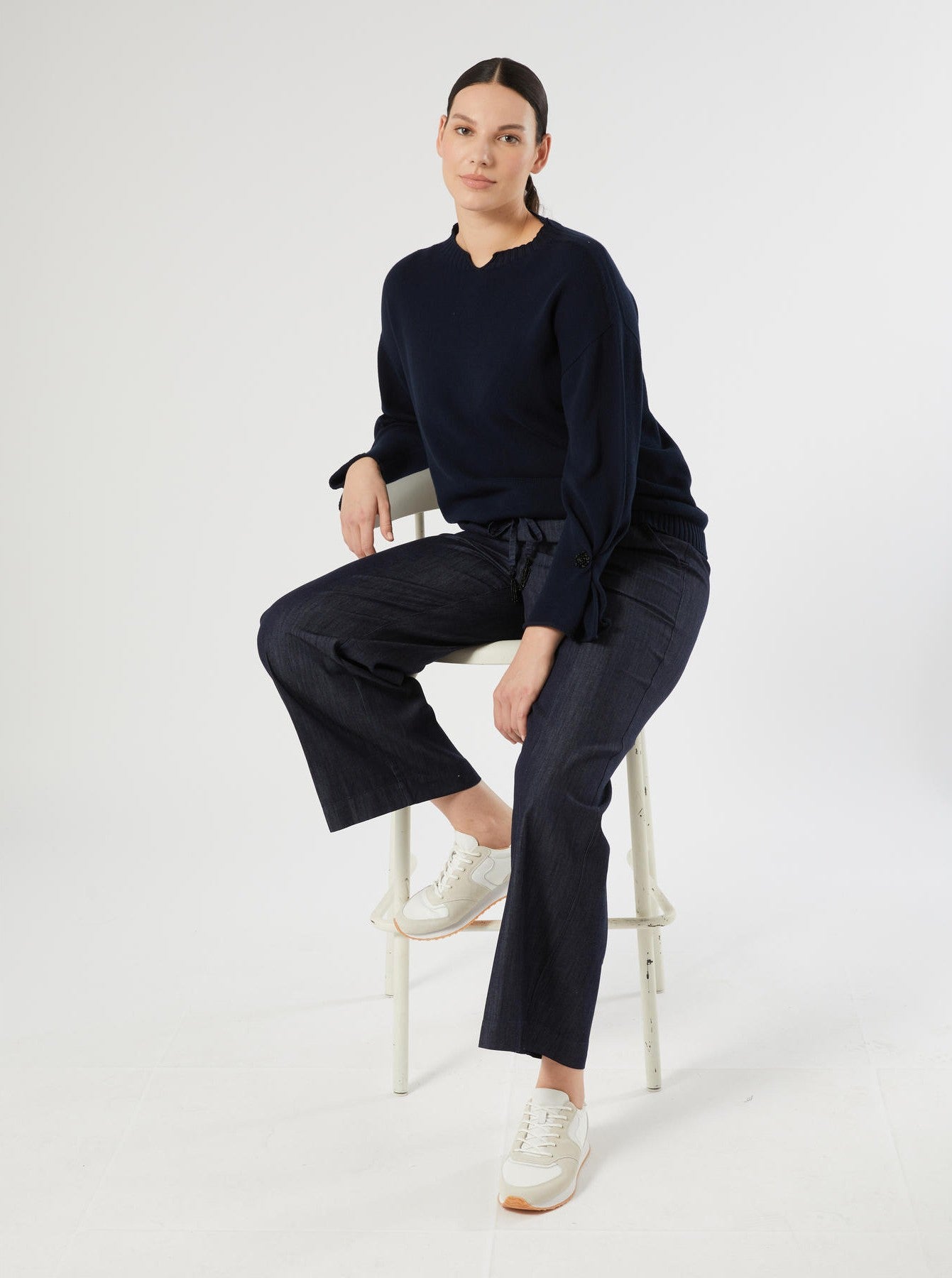 pantalone ampio in denim MRVAGORARIO 001 MARINA RINALDI VOYAGE 