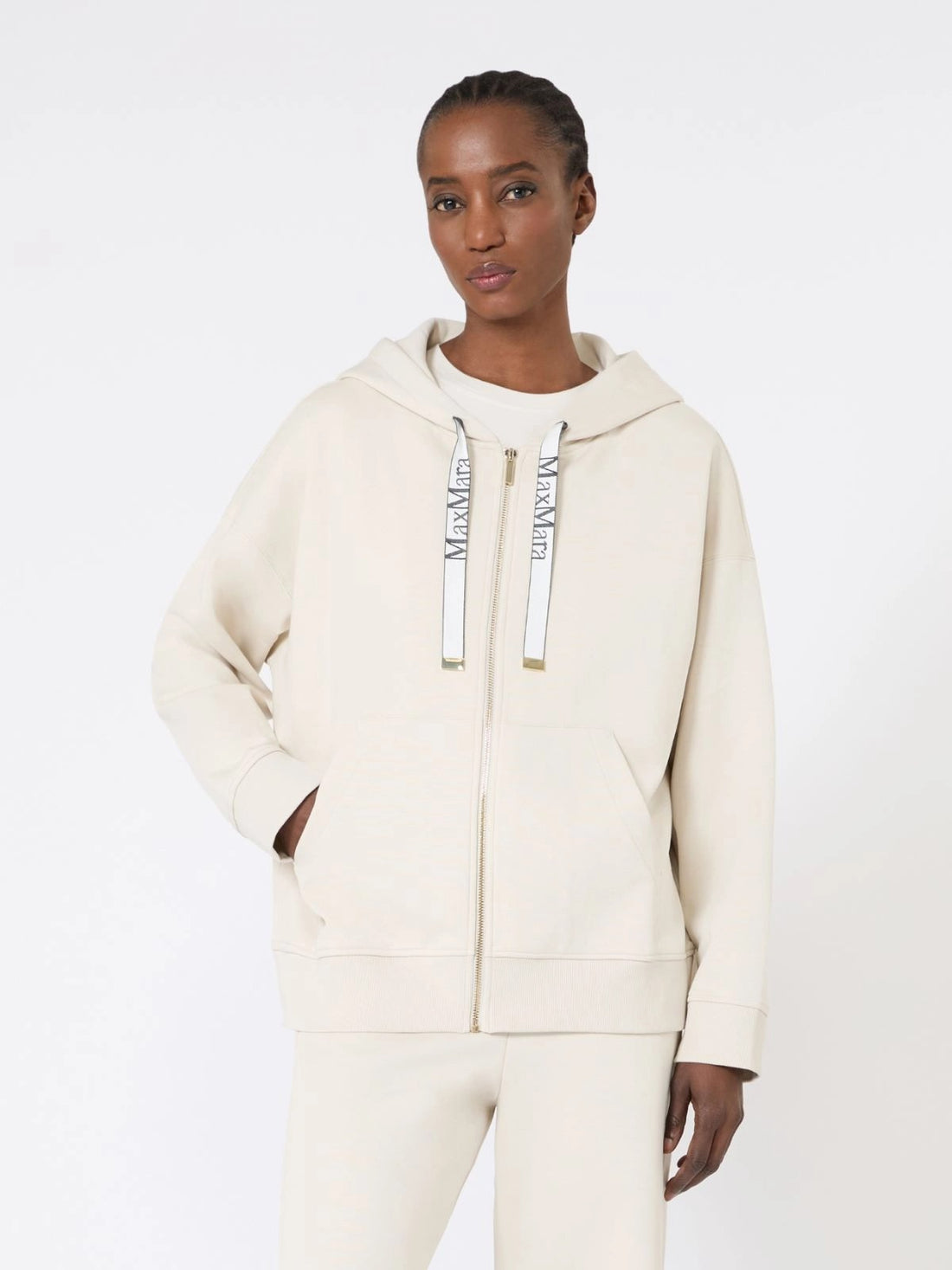 felpa con zip in jersey tecnico SMMJOUR 001 S MAXMARA 