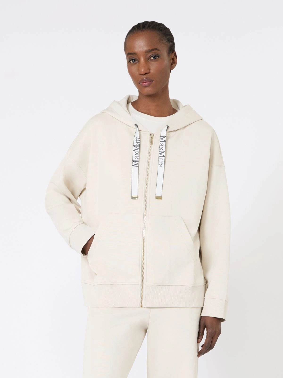 felpa con zip in jersey tecnico SMMJOUR 001 S MAXMARA 