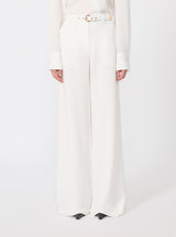 MAXMARA BLACK DRESS pantalone con cintura Bianco