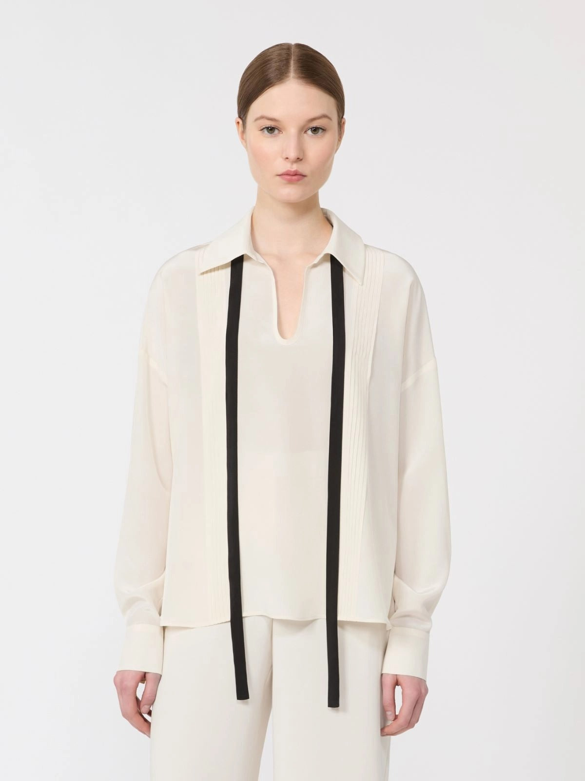 blusa in seta con cravattino MSTCOLONO 048 MAXMARA STUDIO 