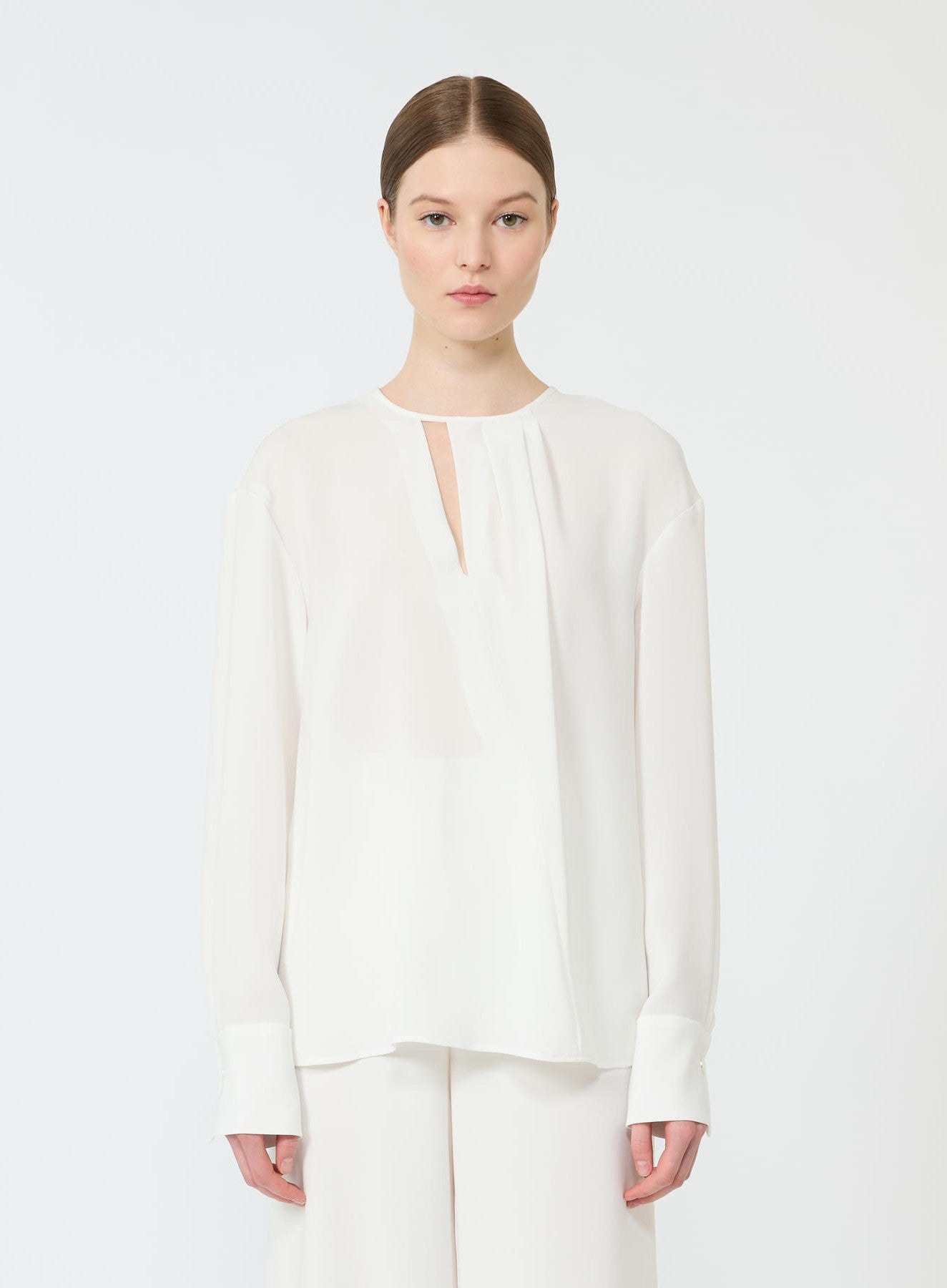 blusa in cady leggero MSTKAKI 007 MAXMARA STUDIO 