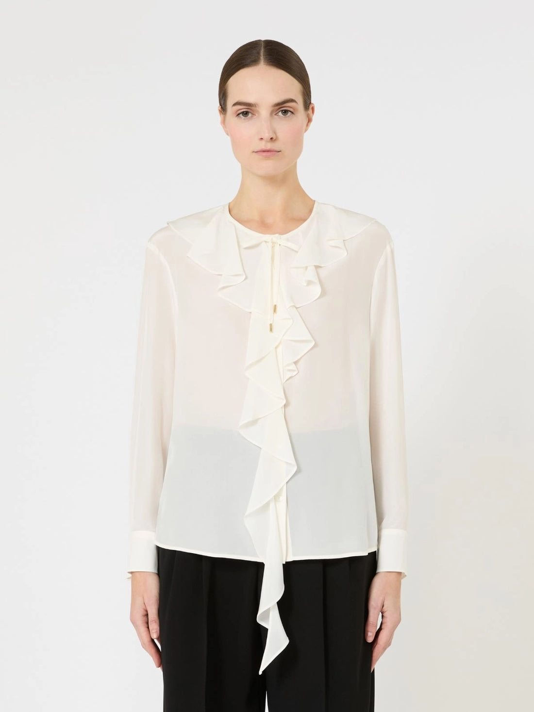 blusa in seta con volant MSTEPICA 008 MAXMARA STUDIO 