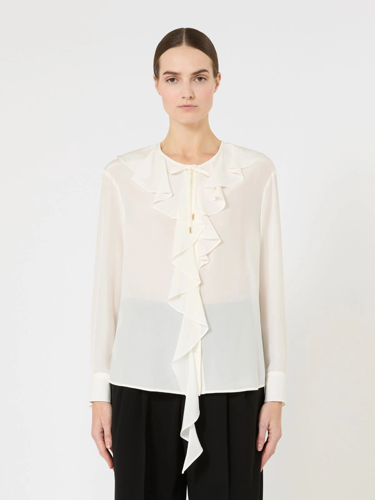 blusa in seta con volant MSTEPICA 008 MAXMARA STUDIO 