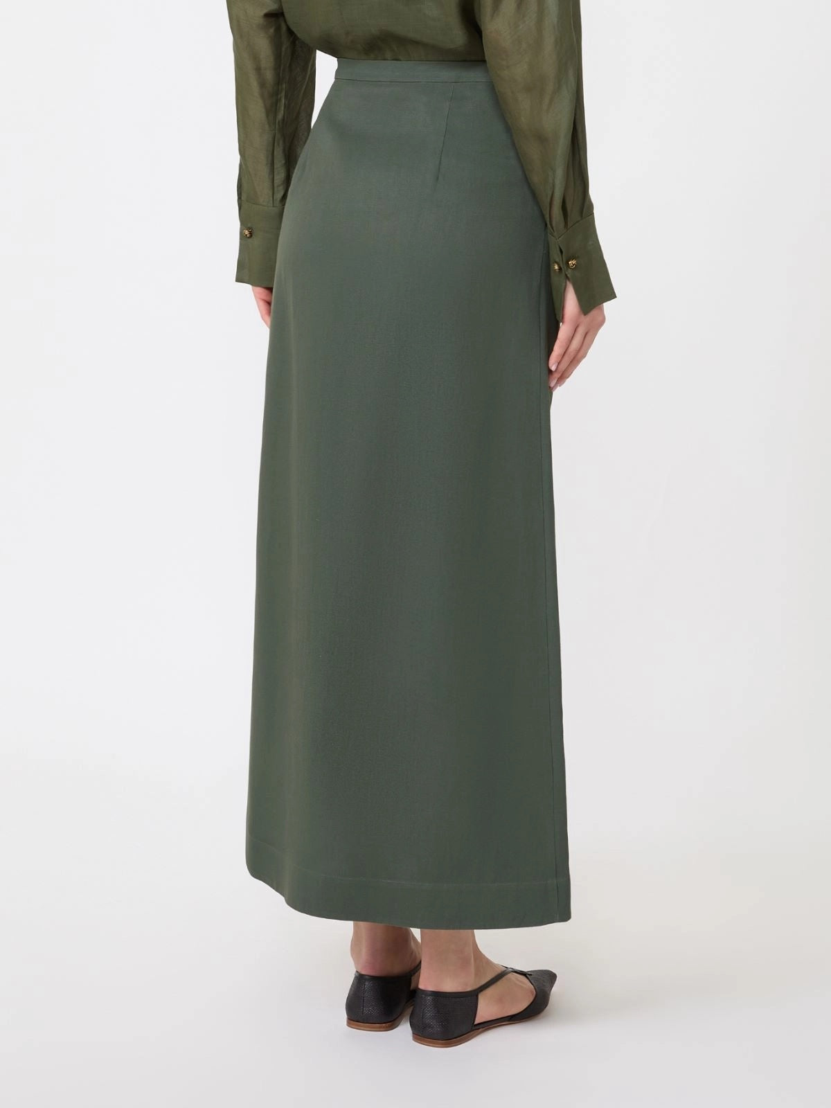 gonna in canvas di lino MSTPIRANIA 009 MAXMARA STUDIO 