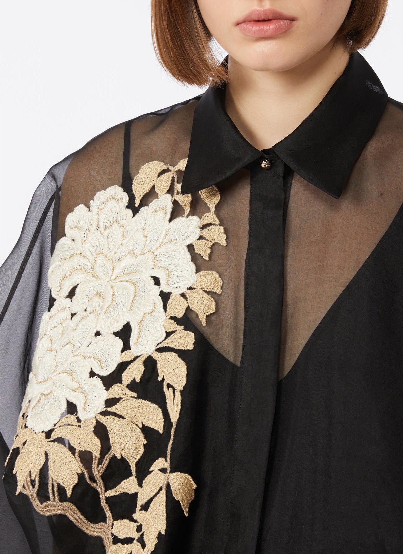 camicia sartoriale con ricamo MSELIBBRA 002 MAXMARA STUDIO ELEGANTE 