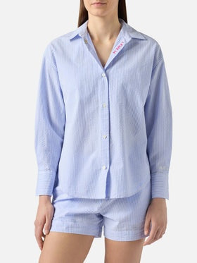 camicia in cotone a righe CRISTAL 00702L MC2 SAINT BARTH 