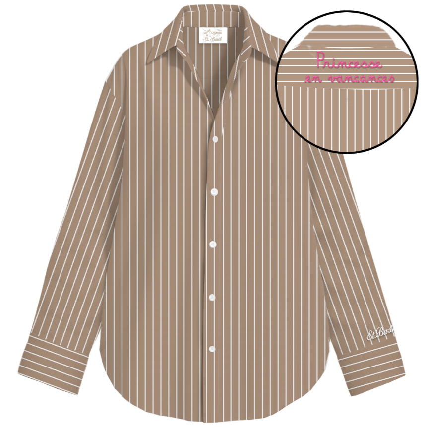 camicia in cotone a righe CRISTAL 01378L MC2 SAINT BARTH 
