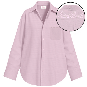 camicia in lino con logo CRISTAL POCKET 08807L MC2 SAINT BARTH 