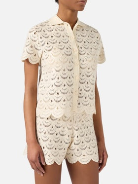 camicia a righe traforata MONET 01719L MC2 SAINT BARTH 