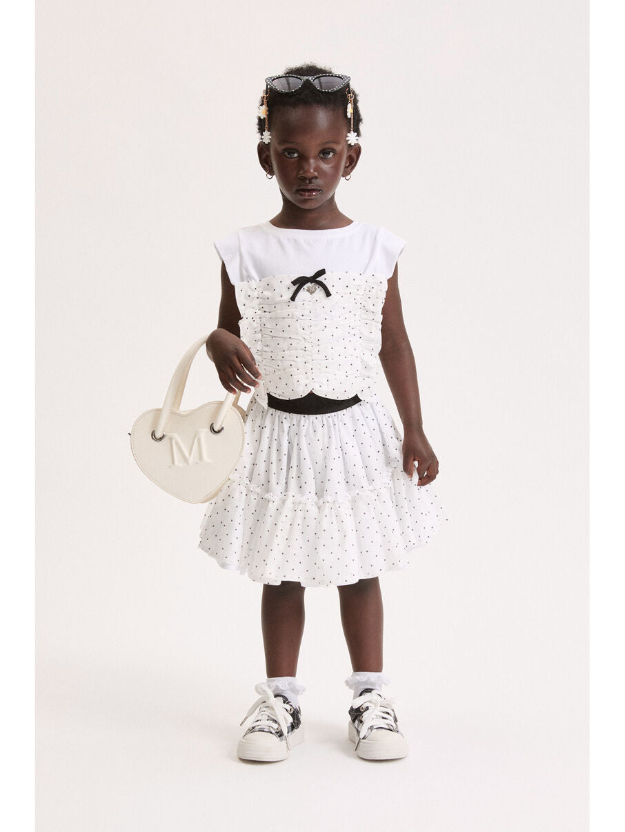 t-shirt con tulle 11G302 7201 9950 MONNALISA 