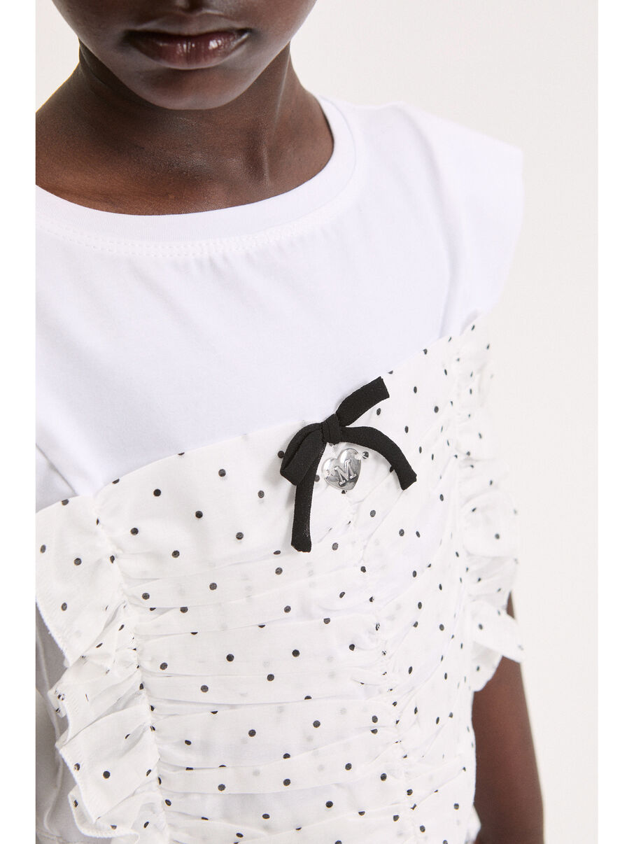 t-shirt con tulle 11G302 7201 9950 MONNALISA 