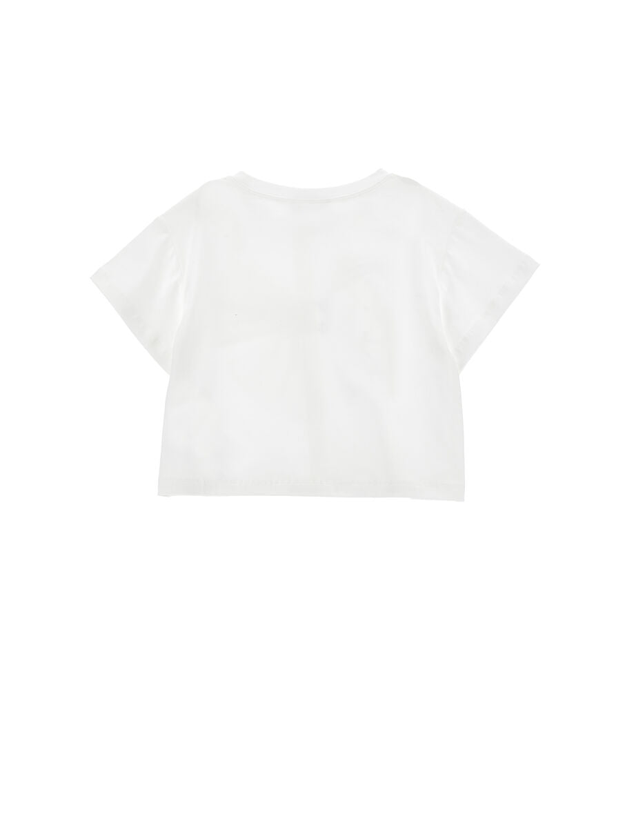 t-shirt con fiocco 11G615 7201 0099 MONNALISA 