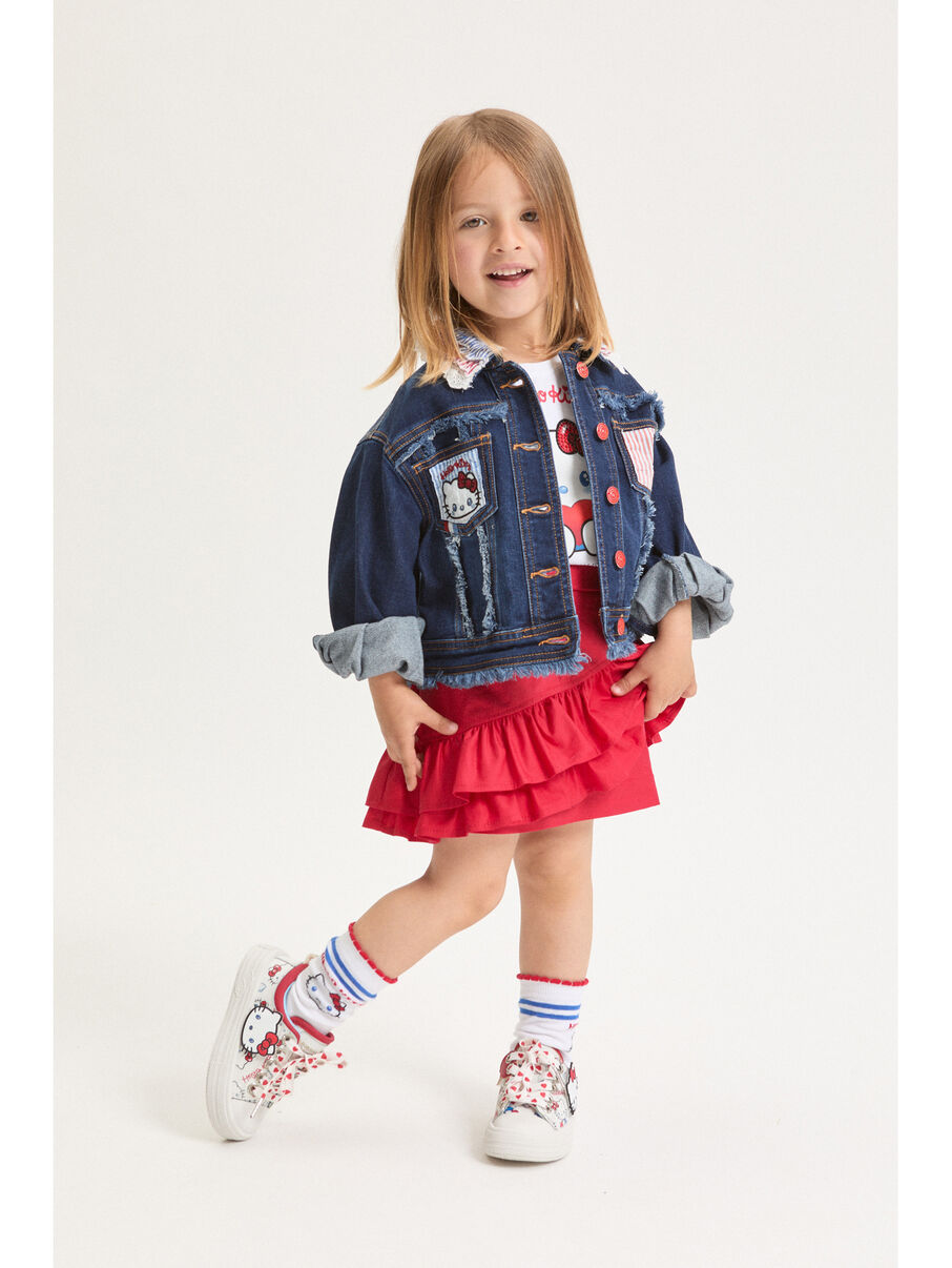 giacca con patch hello kitty 19G101 7015 0055 MONNALISA 